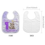 Personalized Our 1st Mother's Day Cute Animal 100% Cotton Baby Bib with Names and Year Feeding Accessory First Mother's Day Gift for Newborn