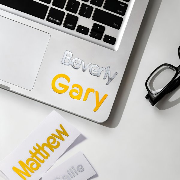 Gepersonaliseerde Waterdichte Metallic Effect Stickers met Naam Decoratieve Labels Verjaardagscadeau voor vrienden en familie
