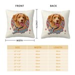 Personalizada linda mascota Foto Checkboard Imitación Bordado Efecto Arrojar Funda de almohada con nombre Decoración del hogar Regalo de cumpleaños para los amantes de las mascotas