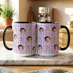 Gepersonaliseerde Best Ever Crown 1-4 Face Photos Keramische koffiemok met titel Moederdag Vaderdag Verjaardagscadeau voor mama papa familie