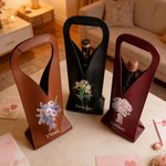 Sac à vin en cuir PU avec initiales et nom Cadeau d'anniversaire de fête des mères pour les amateurs de vin