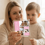 Personalisierte Multi-Color 4 Fotos Quadrat Acryl Plaque Desktop Ornament mit Titel und Text Muttertag Geburtstag Geschenk für Mama Familie