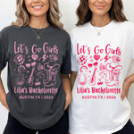 Gepersonaliseerd Multicolor Meisjesfeest Grafisch T-shirt met Tekst Plaats en Jaar Vrijgezellenfeest Verjaardag Vriendschapscadeau voor Dames Meisjes