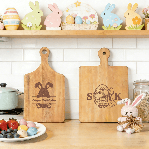 Conejito de Pascua Personalizado Tabla Reversible para Cortar Queso y Embutidos con Nombre Decoración para el Hogar Aniversario Pascua Regalo para Amigo Familia