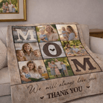 Personlig mamma 6 familiebilder Collage koselig kaste teppe Hjemmeinnredning Morsdag bursdagsgave til mamma bestemor