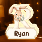 Personalised Cute Animal Initial Acrylic LED Night Light with Name Room Decor Birthday Children's Day Gift for Kids