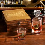 Personalized Vintage Motorbike Square Pillar Decanter with Name Birthday Gift for Men Whiskey Lovers