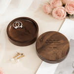 Personalized Flower Wreath Walnut Wood Ring Tray with Engraved Initial Bridal Shower Wedding Anniversary Gift for Couple
