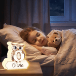 Personalised Cute Animal Initial Acrylic LED Night Light with Name Room Decor Birthday Children's Day Gift for Kids