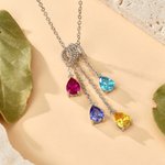 Gepersonaliseerde 1-5 Geboortestenen Ketting met Naam Sierlijke Sieraden Moederdag Verjaardagscadeau voor Mama Oma