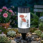 Personalisierte Solar Gartenleuchte mit Geburtsblume und Namen | wasserdicht | Gartenstecker | Gartendeko | Geburtstag Geschenk für Hobbygärtner