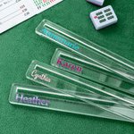 Personalized Multicolor Name Clear Acrylic Mahjong Line Finder Mahjong Night Birthday Gift for Mahjong Enthusiasts