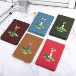 Personalized Cartoon Golf Character PU Leather Golf Scorecard Holder with Name Daily Training Game Day Golf Club Gift for Golf Players Coaches
