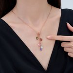 Gepersonaliseerde 1-5 Geboortestenen Ketting met Naam Sierlijke Sieraden Moederdag Verjaardagscadeau voor Mama Oma