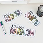 Personalised Rainbow-Coloured Teacher Name Whiteboard Magnet School Classroom Supplies Back to School Gift for Teachers