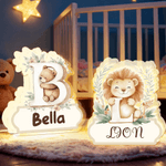 Personalised Cute Animal Initial Acrylic LED Night Light with Name Room Decor Birthday Children's Day Gift for Kids