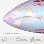 Personalized Rainbow Star Cartoon Character Soft Throw Pillow Cover with Name and Title Home Decoration Children's Day Gift for Kids