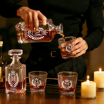 Personalized Engraved Retro Design Whiskey Decanter with Name and Initial Father's Day Birthday Gift for Man Bartender Dad