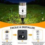 Lampe solaire de jardin personnalisé avec texte nom et année - Motif silhouette avec ailes d'ange - Cadeau commémoratif pour famille