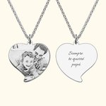 Collar personalizado de plata de ley 925 con forma de corazón y foto grabada regalo de cumpleaños para mujeres hombres y parejas