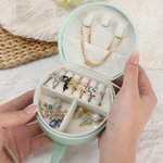 Caja de joyería de viaje de cuero de PU con nombre y asa personalizada para el Día de la Madre Regalo de cumpleaños para mamá abuela