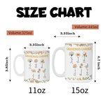 Personalised 1-13 Birth Flowers 11 oz 15 oz Ceramic Mug Coaster with Text and Names Mother's Day  Birthday Gift for Mother Grandma