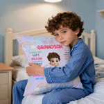 Personalized Rainbow Star Cartoon Character Soft Throw Pillow Cover with Name and Title Home Decoration Children's Day Gift for Kids