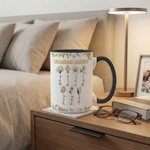 Personalised 1-13 Birth Flowers 11 oz 15 oz Ceramic Mug Coaster with Text and Names Mother's Day  Birthday Gift for Mother Grandma