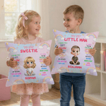 Personalized Rainbow Star Cartoon Character Soft Throw Pillow Cover with Name and Title Home Decoration Children's Day Gift for Kids