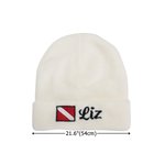 Personalised Embroidered Diver Flag Knit Soft Beanie Hat with Name Dive Accessory Birthday Daily Use Gift for Diving Lover
