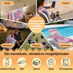Gepersonaliseerd Extra Groot Sneldrogend Strandlaken met Naam en Aquarel Zeedieren Zomeraccessoire Perfect Verjaardagscadeau voor Familie en Vrienden
