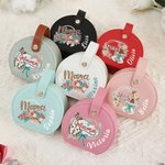 Caja de joyería de viaje de cuero de PU con nombre y asa personalizada para el Día de la Madre Regalo de cumpleaños para mamá abuela