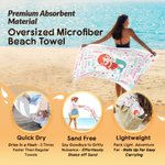Personalizzato Animali marini Fantasia sirena Nuvola di parole Asciugatura rapida Asciugamano da spiaggia sovradimensionato con nome Vacanze estive Uso quotidiano Regalo di compleanno per bambini
