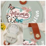 Caja de joyería de viaje de cuero de PU con nombre y asa personalizada para el Día de la Madre Regalo de cumpleaños para mamá abuela