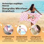 Personalisiertes Strandtuch mit 3D-Cartoon-Kinder und Namen | Wavy Checkerboard | schnelltrocknen | sandabweisend | Sommer Urlaub Geschenk für Kinder