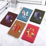 Personalized Cartoon Character Golf Cart PU Leather Golf Scorecard Holder with Name and Pencil Loop Golf Accessories Birthday Gift for Golf Lover