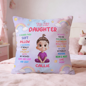 Personalised Rainbow Star Cartoon Character Soft Cushion Cover with Name and Title Home Decoration Children's Day Gift for Kids