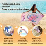 Gepersonaliseerd Extra Groot Sneldrogend Strandlaken met Naam en Aquarel Zeedieren Zomeraccessoire Perfect Verjaardagscadeau voor Familie en Vrienden