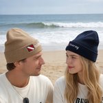 Personalised Embroidered Diver Flag Knit Soft Beanie Hat with Name Dive Accessory Birthday Daily Use Gift for Diving Lover