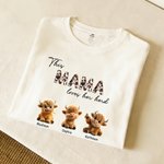 Personalisierte 1-10 niedliche Hochlandkühe Multicolor weiches T-shirt Sweatshirt Hoodie mit Titel und Namen Geburtstag Muttertag Geschenk für Mama Oma