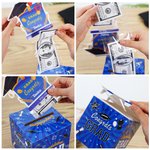 Gepersonaliseerd afstuderen Cap Patroon pull out geld houder geschenkdoos met naam en 30 stuks transparante zakken afstuderen Gift voor klasse van 2026 afgestudeerden