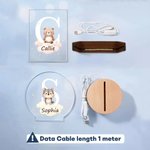 Gepersonaliseerd meerdere dieren initiaal LED nachtlampje met naam en houten basis kamer decor verjaardag kerstcadeau voor baby's kinderen