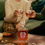 Personalized Engraved Retro Design Whiskey Decanter with Name and Initial Father's Day Birthday Gift for Man Bartender Dad