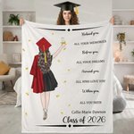 Personaje de Graduación Personalizado Mensaje Motivacional Manta Suave de Graduación con Año y Nombre Regalo de Graduación para Graduados