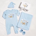Personalized Classic Winnie the Pooh 100% Cotton Baby Romper Hat Blanket Outfit with Name Year Coming Home Baby Shower Gift for Newborn