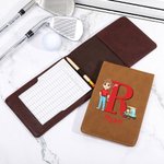 Personalized Cartoon Character Golf Cart PU Leather Golf Scorecard Holder with Name and Pencil Loop Golf Accessories Birthday Gift for Golf Lover