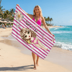 Personlig tegneserie karakter fødsel blomst hurtigtørkende overdimensjonert mykt badehåndkle med navn svømming strandfest bursdagsgave til barn familie