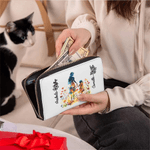 Portefeuille personnalisé avec nom et fleur de naissance pour la fête des mères Cadeau d'anniversaire pour maman grand-mère