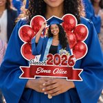 Personalized Balloons Ribbon Graduation Photo Fan with Name Graduation Ceremony Party Gift for Graduates