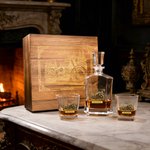 Personalized Vintage Motorbike Square Pillar Decanter with Name Birthday Gift for Men Whiskey Lovers